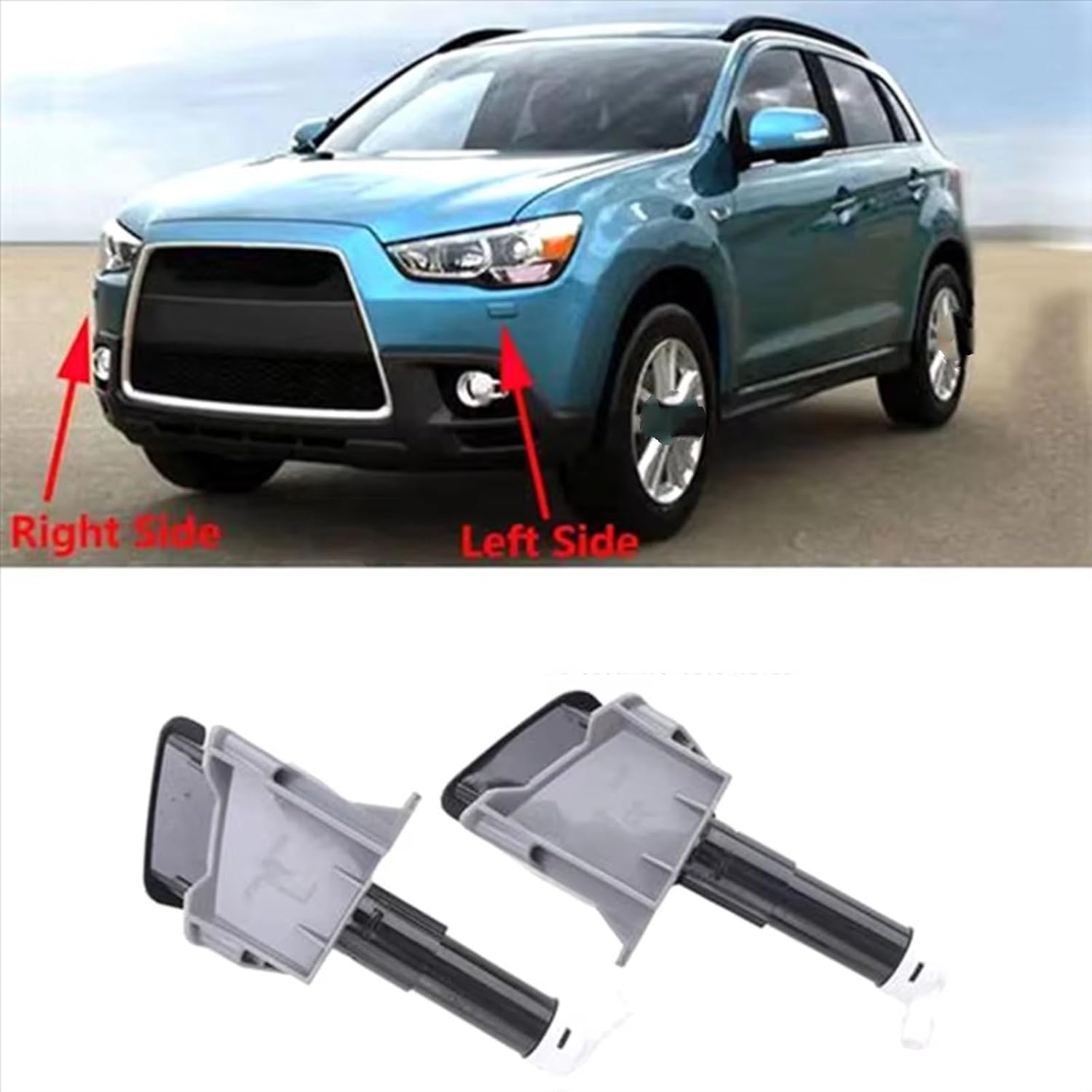 Car Bumper Headlamp Washer Nozzle Cover for Mitsubishi for Outlander Sport for ASX RVR GA 2010-2014 Car Headlight Washer Nozzle Headlamp Cleaning Spray Pump