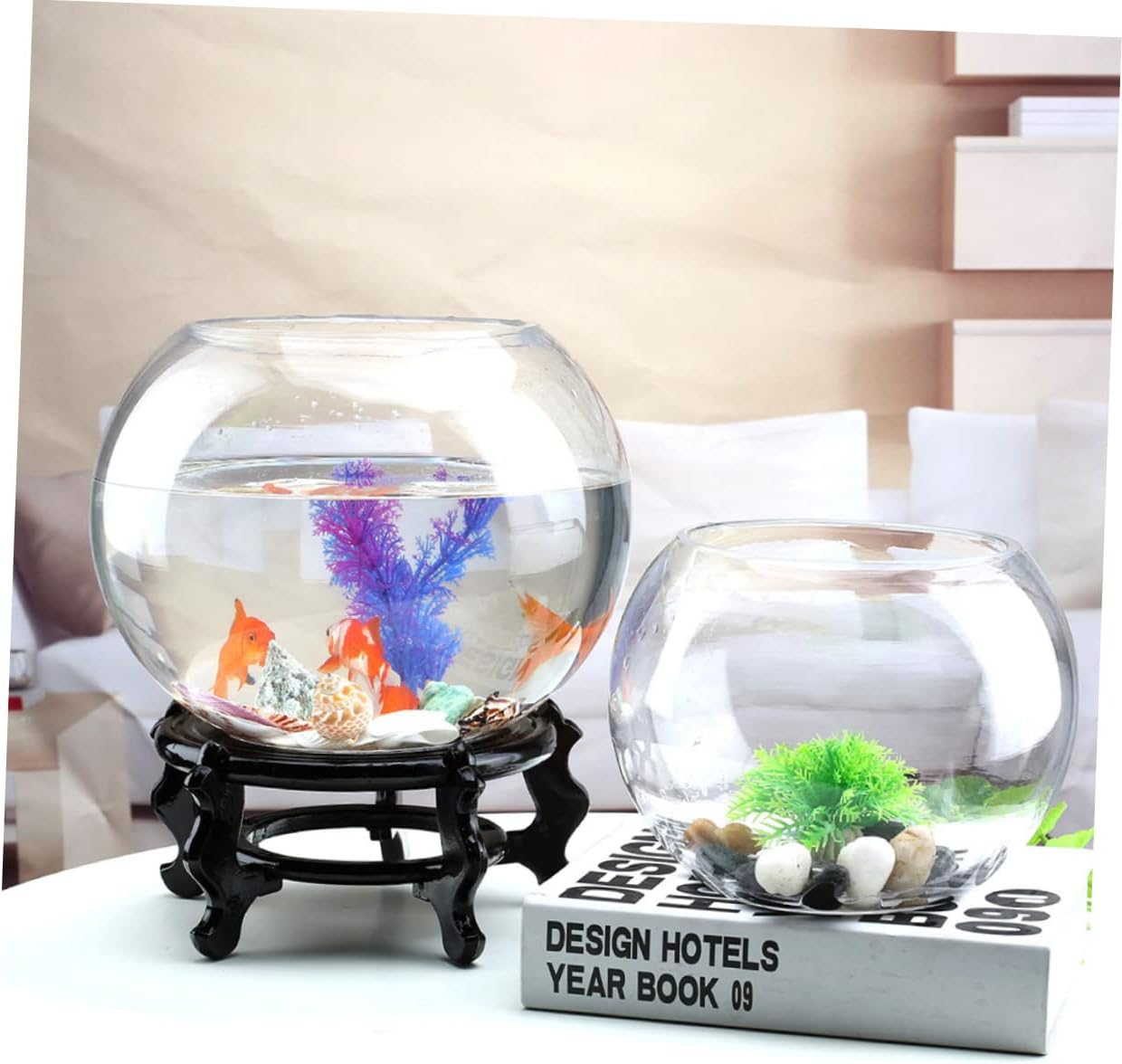 Garneck Transparent Tank Clear Aquarium for Home Office Decorative Fish Bowl Centerpiece for Weddings and Events for Aquatic Plants and