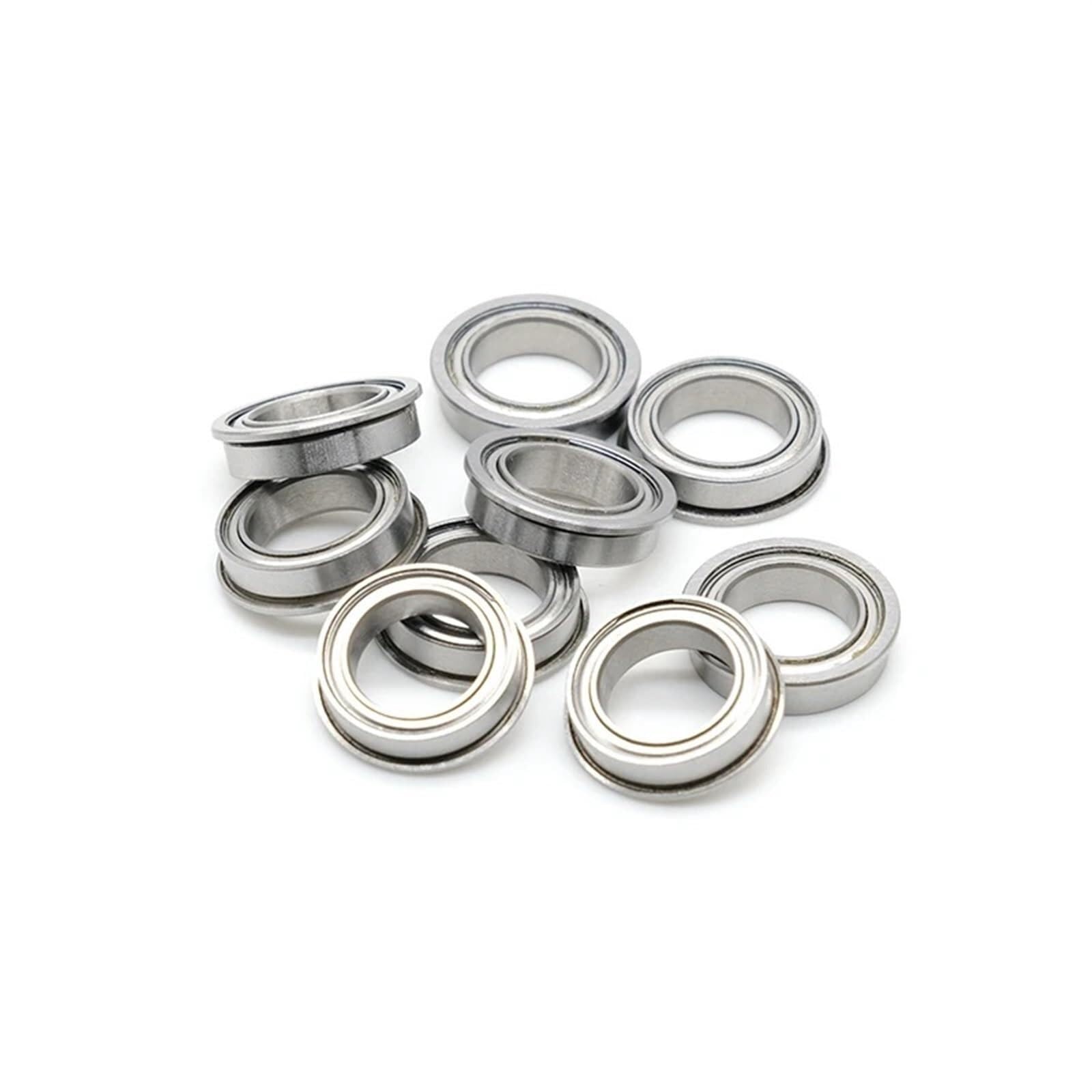 Rodamiento, F6802ZZ 2 uds rodamiento de brida 15x24x5mm ABEC-7 piezas equipos mecánicos alta velocidad selladas Metal acero cromado