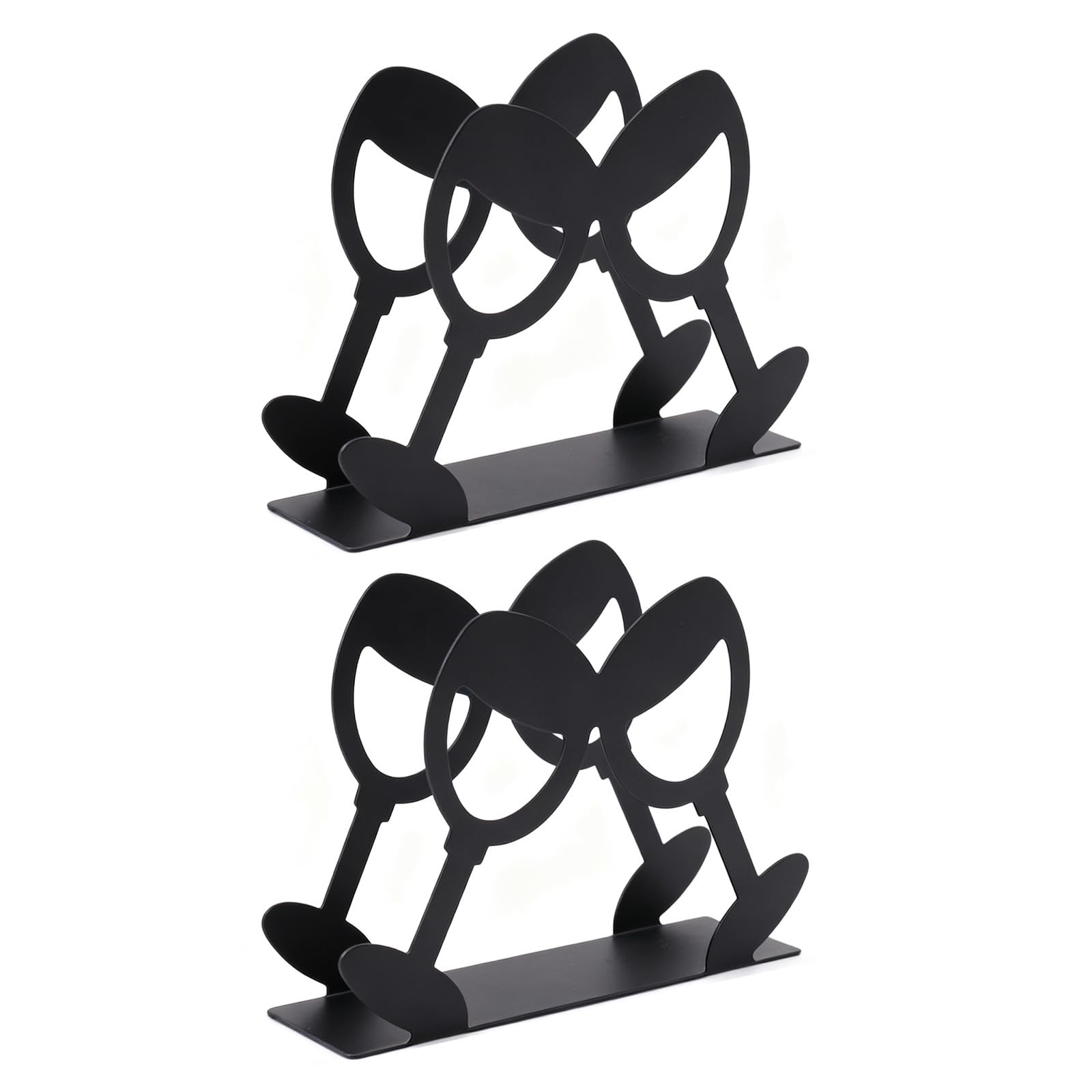 IMIKEYA 2er-Set Serviettenhalter für den Tisch – Schwarzer Metall-Serviettenspender für Rotweingläser mit großer Öffnung, ideal für Restaurants, Bars und Küchen im Landhausstil.
