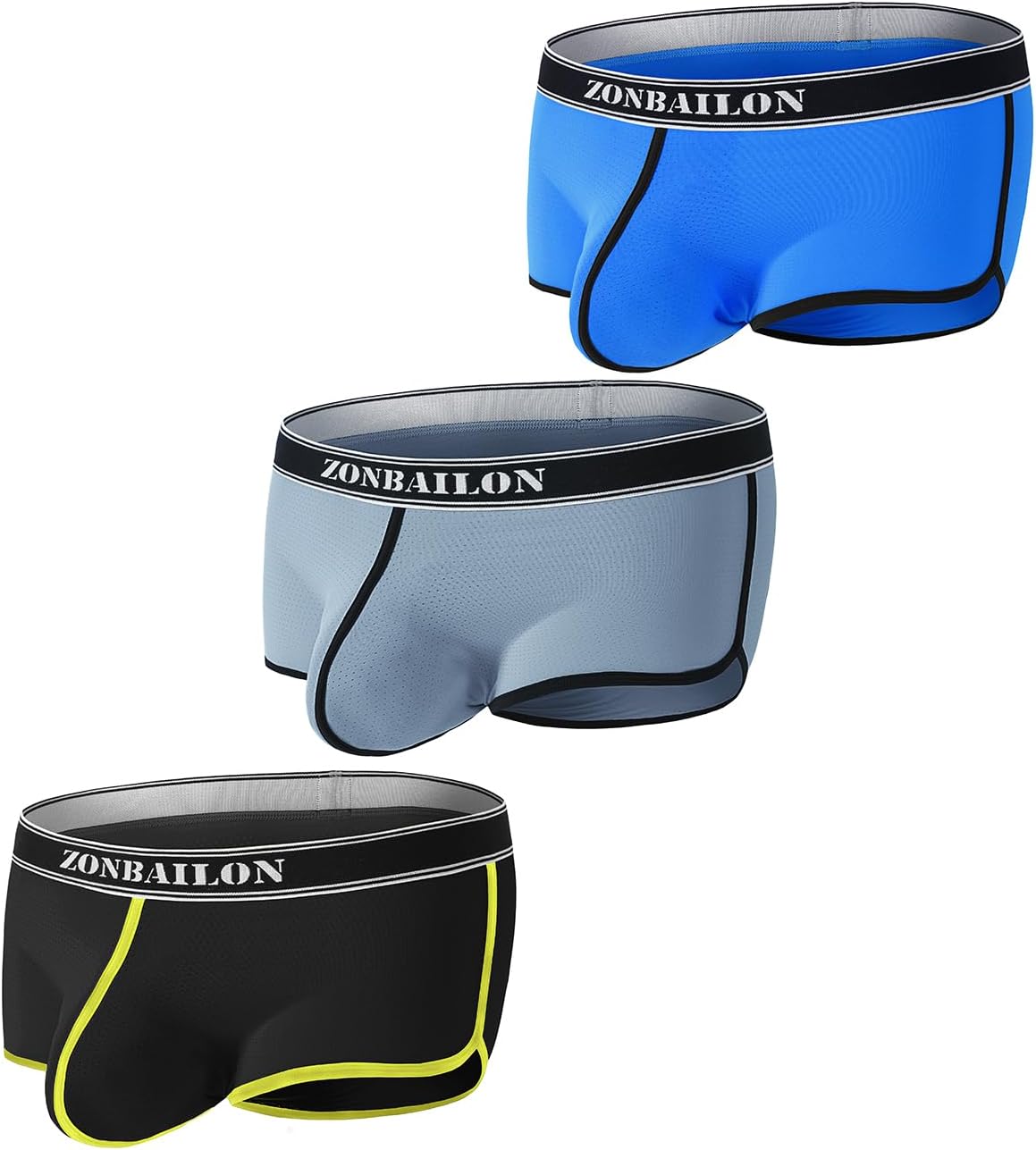 Men's Ball Pouch Bulge Enhancing Boxer Briefs Mesh Breathable Underwear