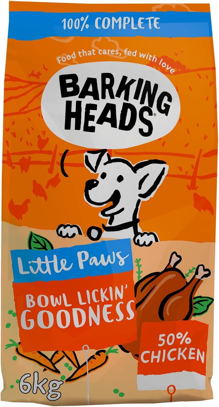 Barking Heads Complete Dry Adult Dog Food 6kg (Pack of 1) - Little Paws (Small Breed) Bowl Lickin' Goodness Chicken - Natural Everyday Immunity & Vitality - Vet Approved โ image 1