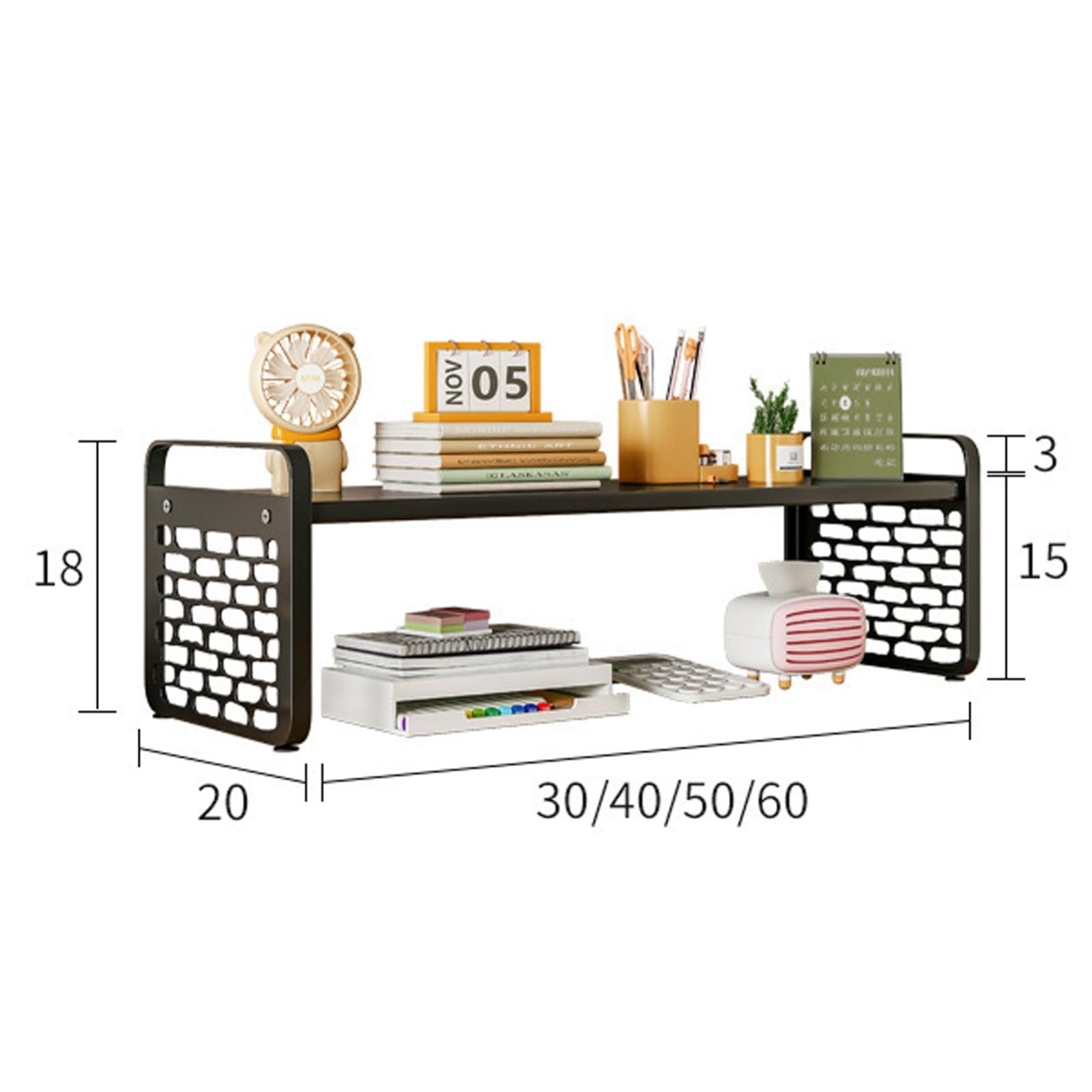 Libreria compatta da scrivania, piccola mensola per ufficio, fai da te, con pannello appeso, decorazione per la casa, 30 x 20 x 18 cm, ideale per accessori da ufficio e soluzioni salvaspazio