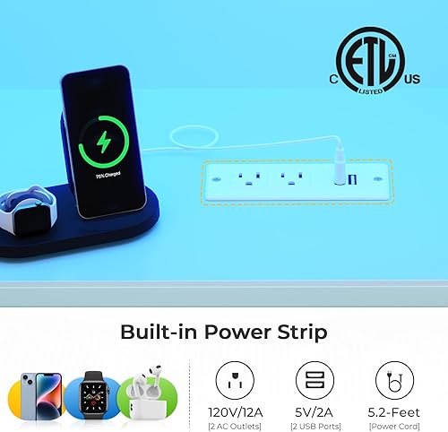 Miniatura 5 de Marco de cama de esquina individual Hasuit con cajones de almacenamiento y cabecero tipo estantería, marco de cama de plataforma de metal tamaño