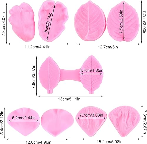 Vista 2 de Molde de veteado de silicona para pasta de goma, molde para pasta de goma, molde de flores de peonía, molde de vetas para decoración de pasteles