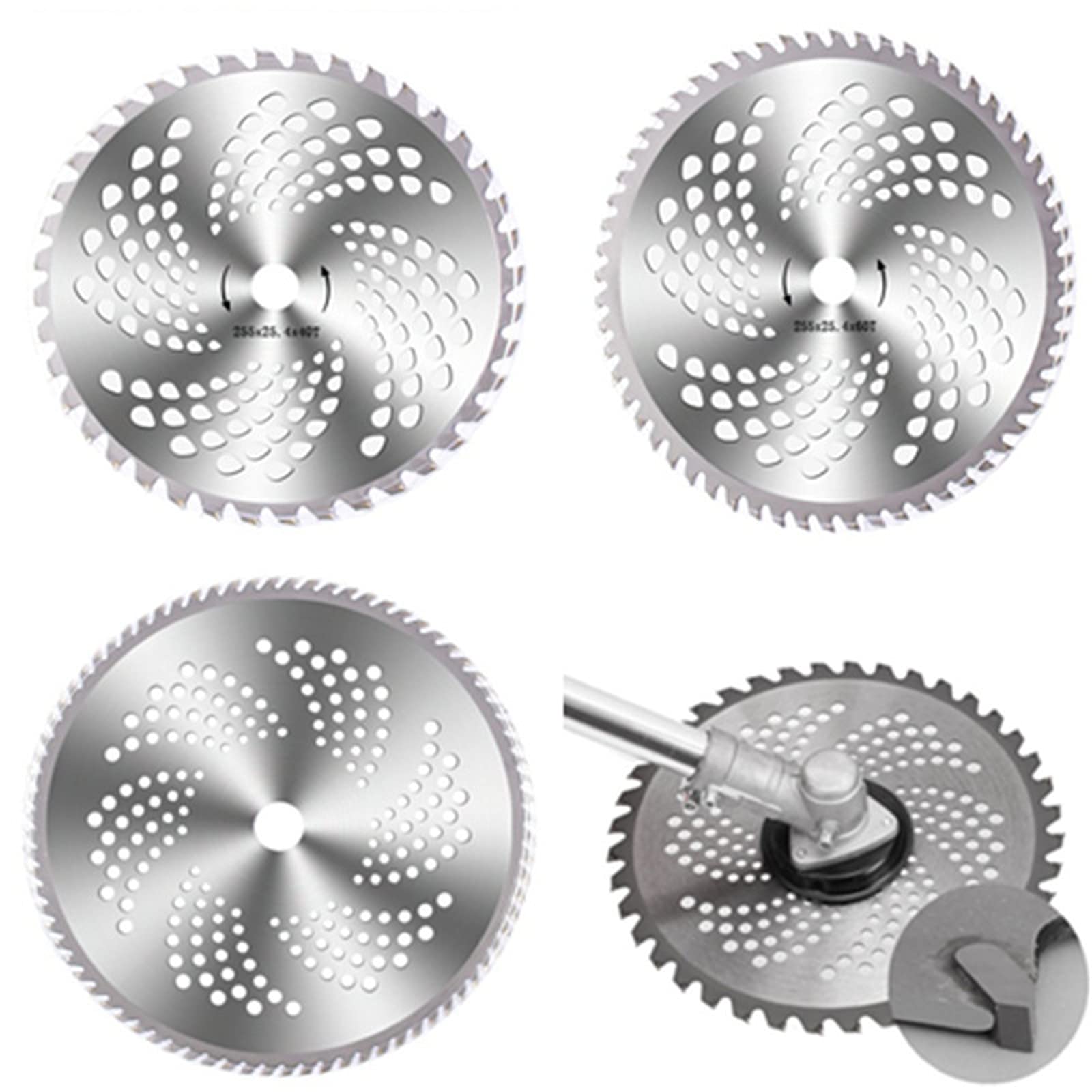 255mm 40T/60T/80T Cuchilla Cortadora de Cepillo Cortadora de Césped Cuchilla de Sierra Circular de Repuesto para Cortar Césped, Cuchilla para Recortar Árboles 5 Piezas,60T