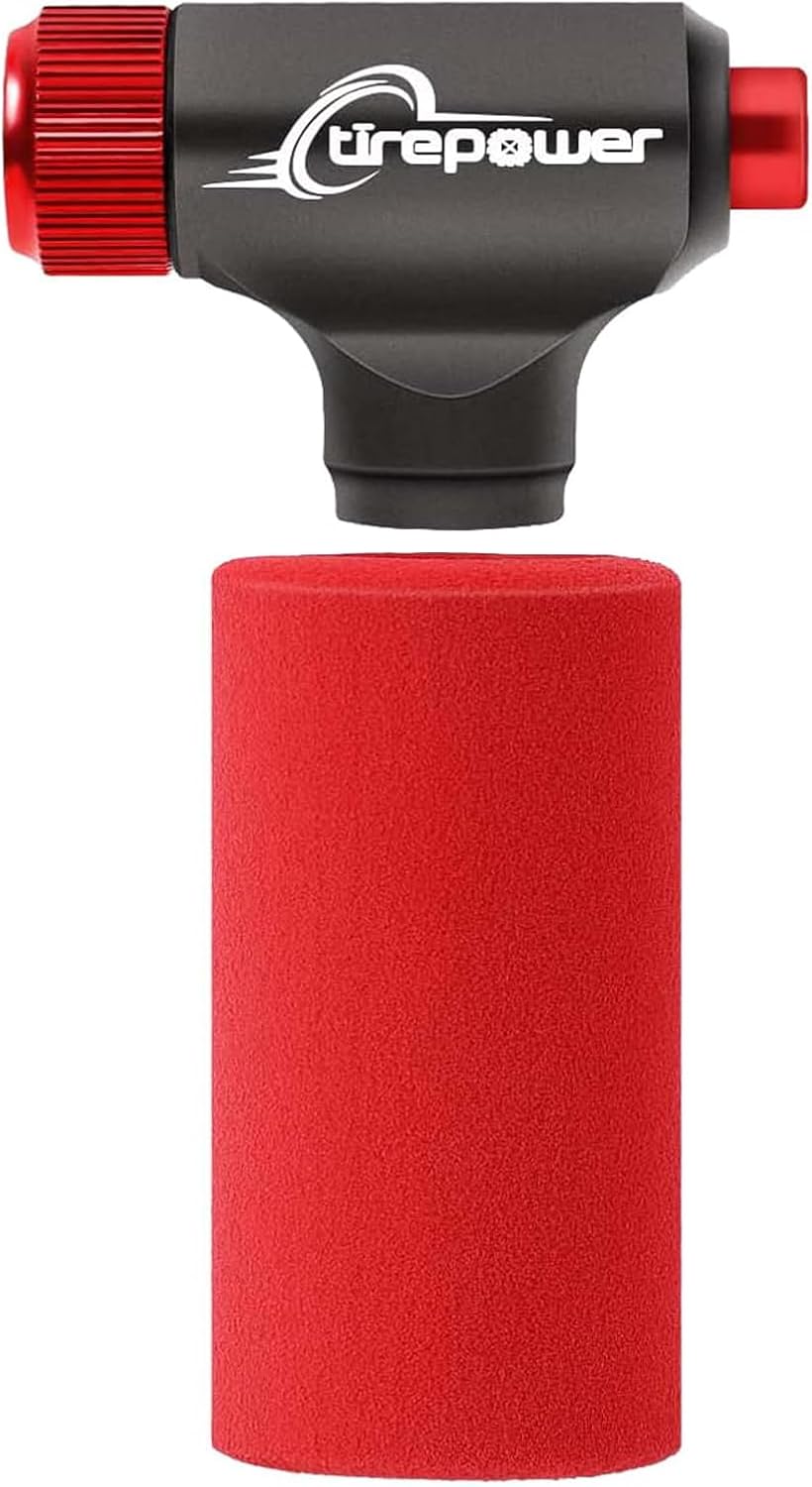 CO2 Bike Tire Inflator – Quick Push-Button Release, Fits Presta & Schrader Valves, CO2 Bike Pump or 5X 16g Threaded CO2 Cartridges