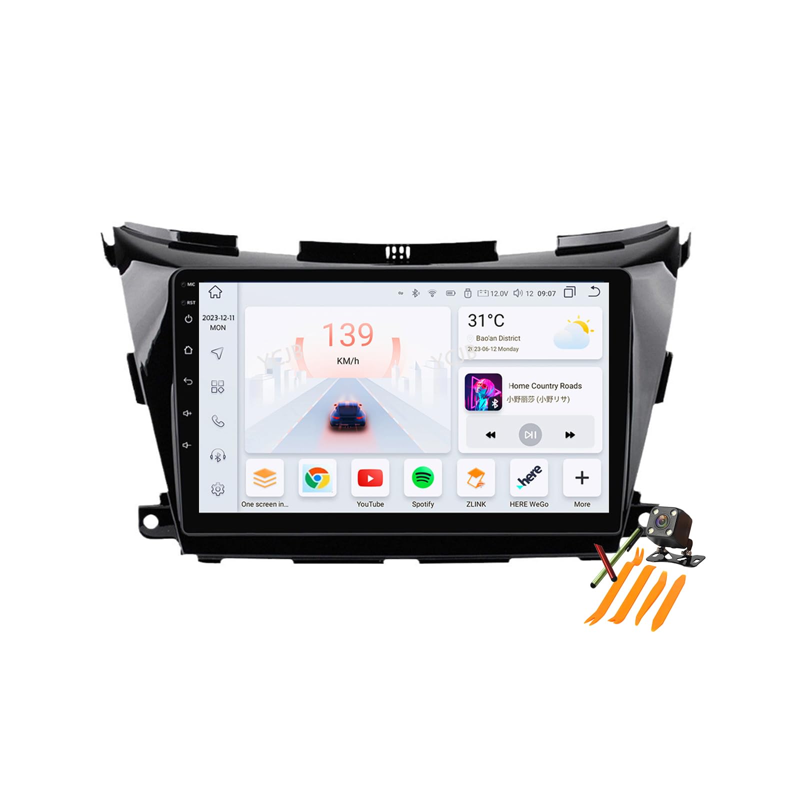 Radio 2 Din para Nissan Murano 2014-2020 con Android 13 y pantalla multimedia de 10.1'' 8