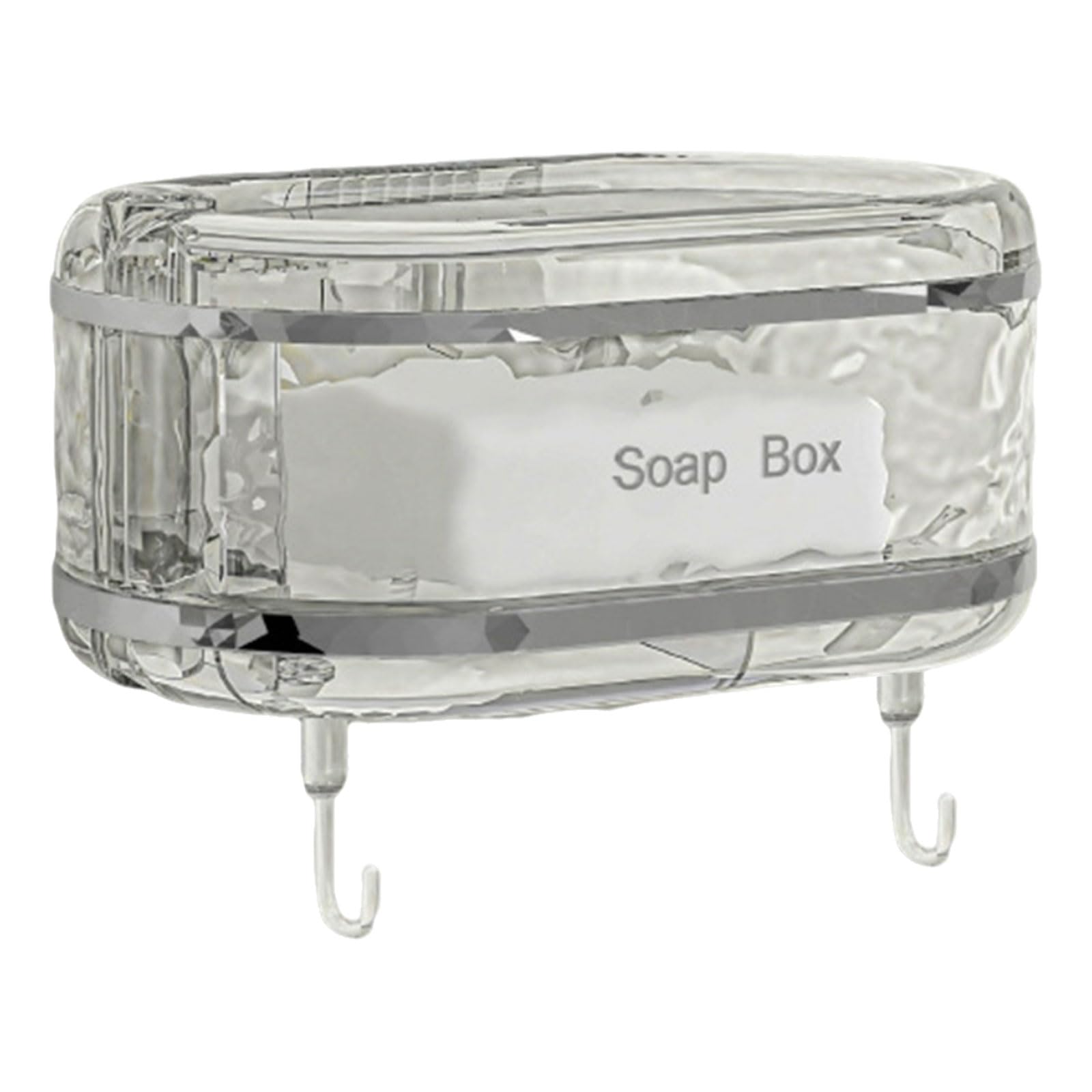 carotoe Soap Holder Box Soap with Strong Suction Cup Strong Adhesive and Hooks for Keeping Space Clean Detachable Tray
