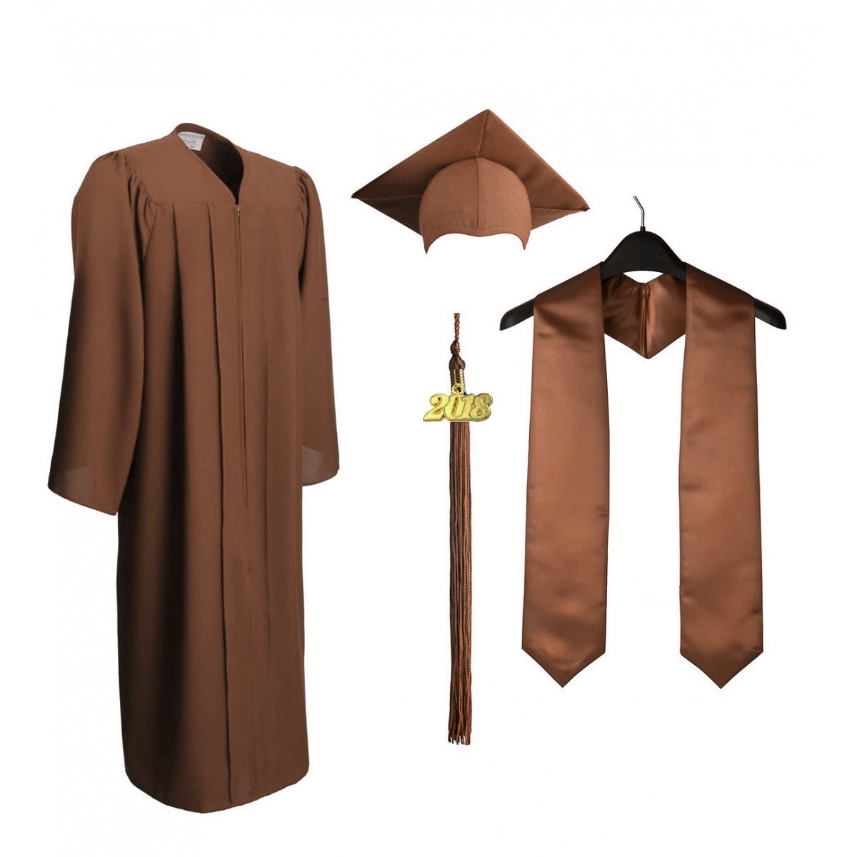 Graduation Gown Cap Set 2018 Including Tassel and Stole Unisex