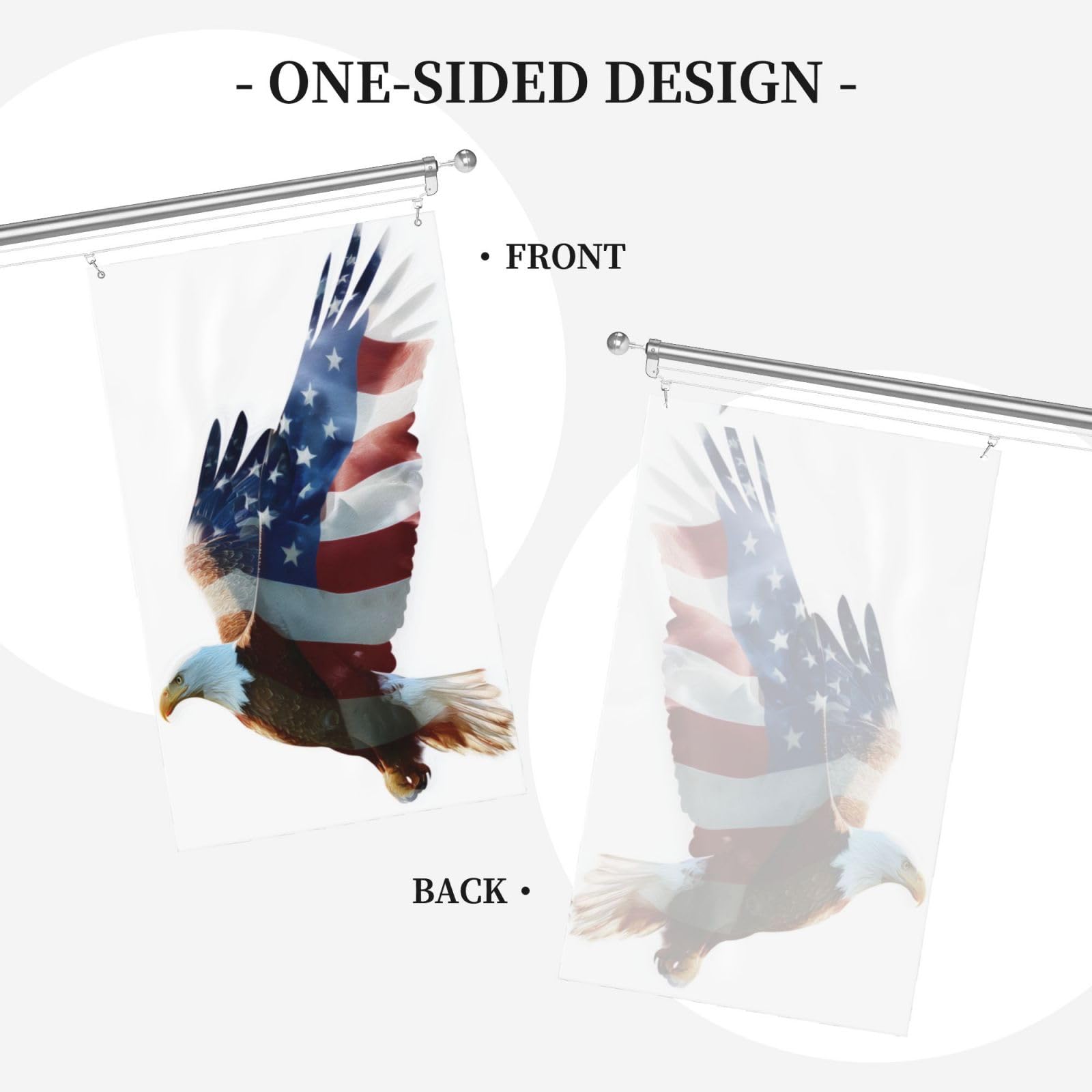 Majestic Eagle Waving American Flag Yard House Flags,3x5 Ft Season Greeting Banner With Grommets Indoor Outdoor Party Home Decorations