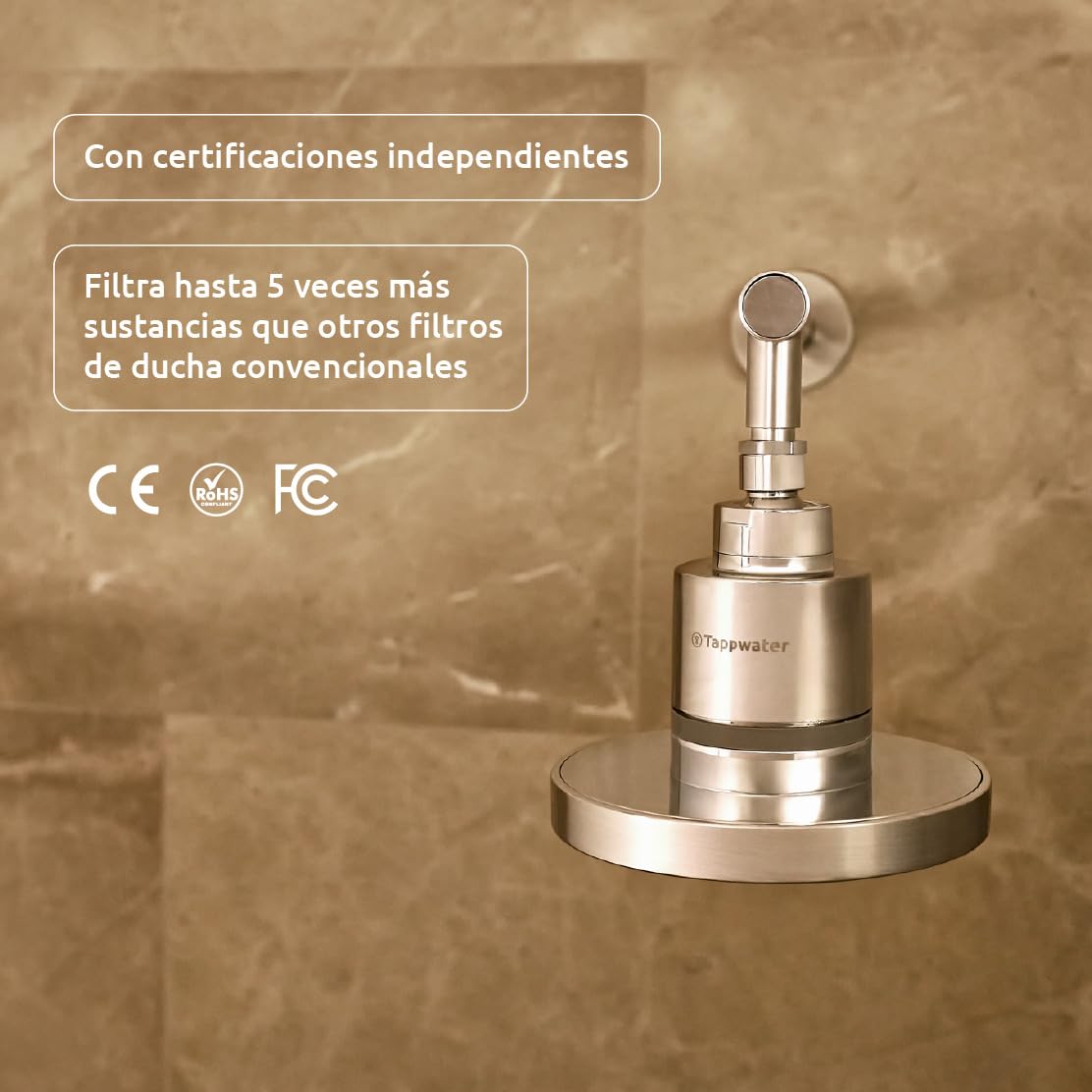Tappwater ShowerPro Rain SMR Recambio – Cartucho para cabezal ducha con filtro ShowerPro Rain. Filtra +70 sustancias. Con tecnología KDF-55 y SMR, para piel hidratada y cabello suave y fuerte