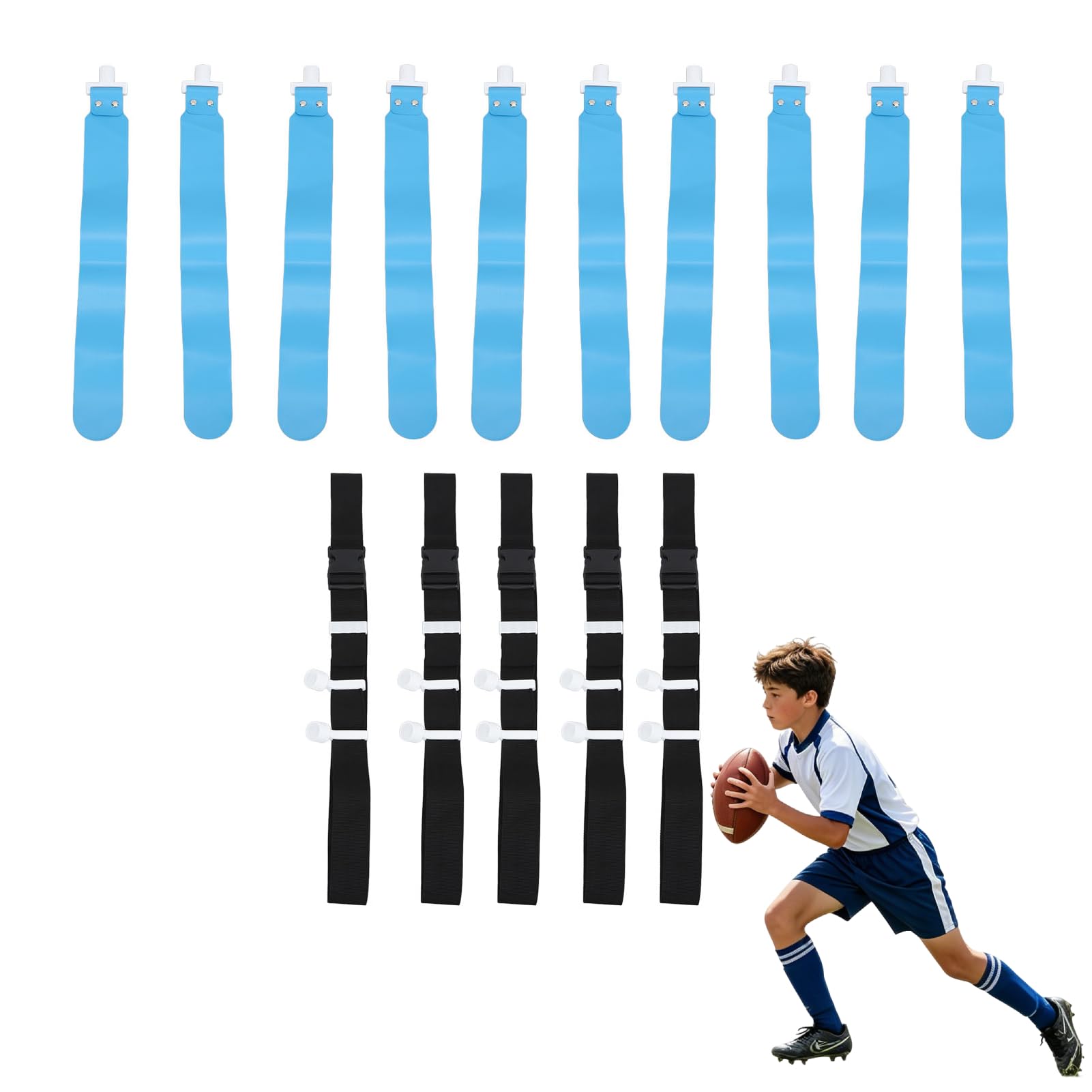 HERCHR Bandera De Cintura, 5 Piezas Cinturones De Fútbol con Bandera De PP Juego De Fútbol con Bandera Ajustable Juego Deportivo De Carrera Bandera De Cintura para Equipos De Entrenamiento