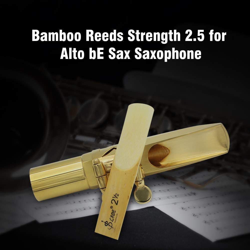 Alomejor 10 szt. Sax Reed Alto BE saksofon Lade bambus 2-1/2 ustniki siła 2,5 do trzciny zastępczej saksofonu