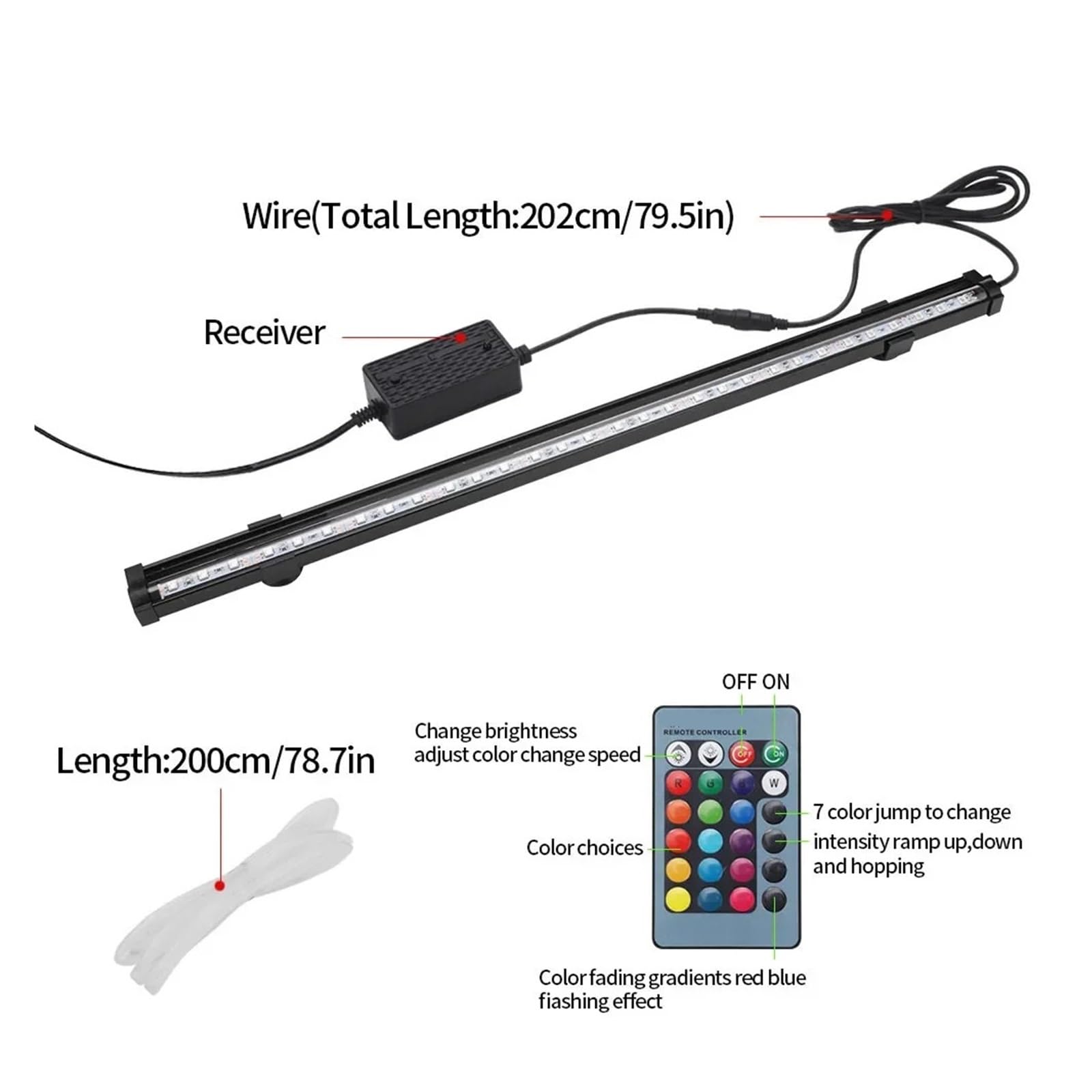Lámpara de Burbujas de Aire LED de luz de Control Remoto de Acuario de 90-260 V 20-58 cm(SZD-A20RM,UK Plug)