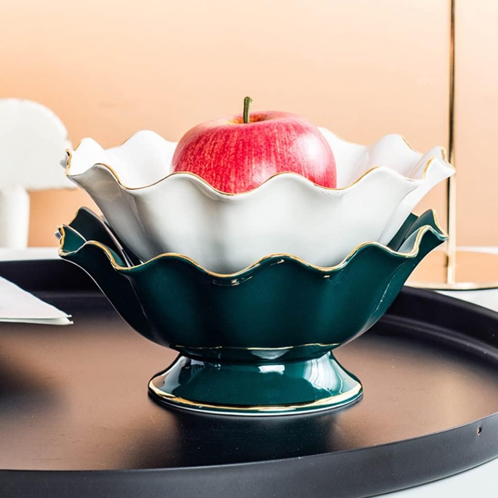 fruit bowls Basket Fruit Bowl, Countertop Ceramic Fruit Basket, Elegant Fruit Bowls For Fruit Snacks Vegetables fruit dish Home Decorations (Color : White)