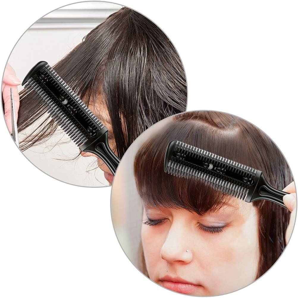 3 Pieces Razor Comb with 10 Pieces Razors, Hair Razor Combs Double Hair Cutting Comb with 10 Stainless Steel Blade, Hair Thinning Comb Slim Haircuts Cutting Tool