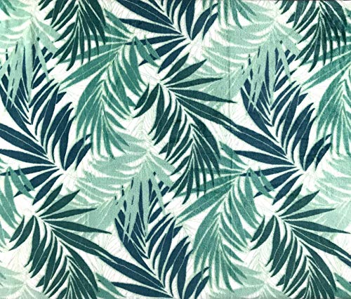 Vcny Decorative Throw Blanket: Large Lush Palm Leaf Design Accent For Couch Or Bed, Colors: Green Blue White #TOP2