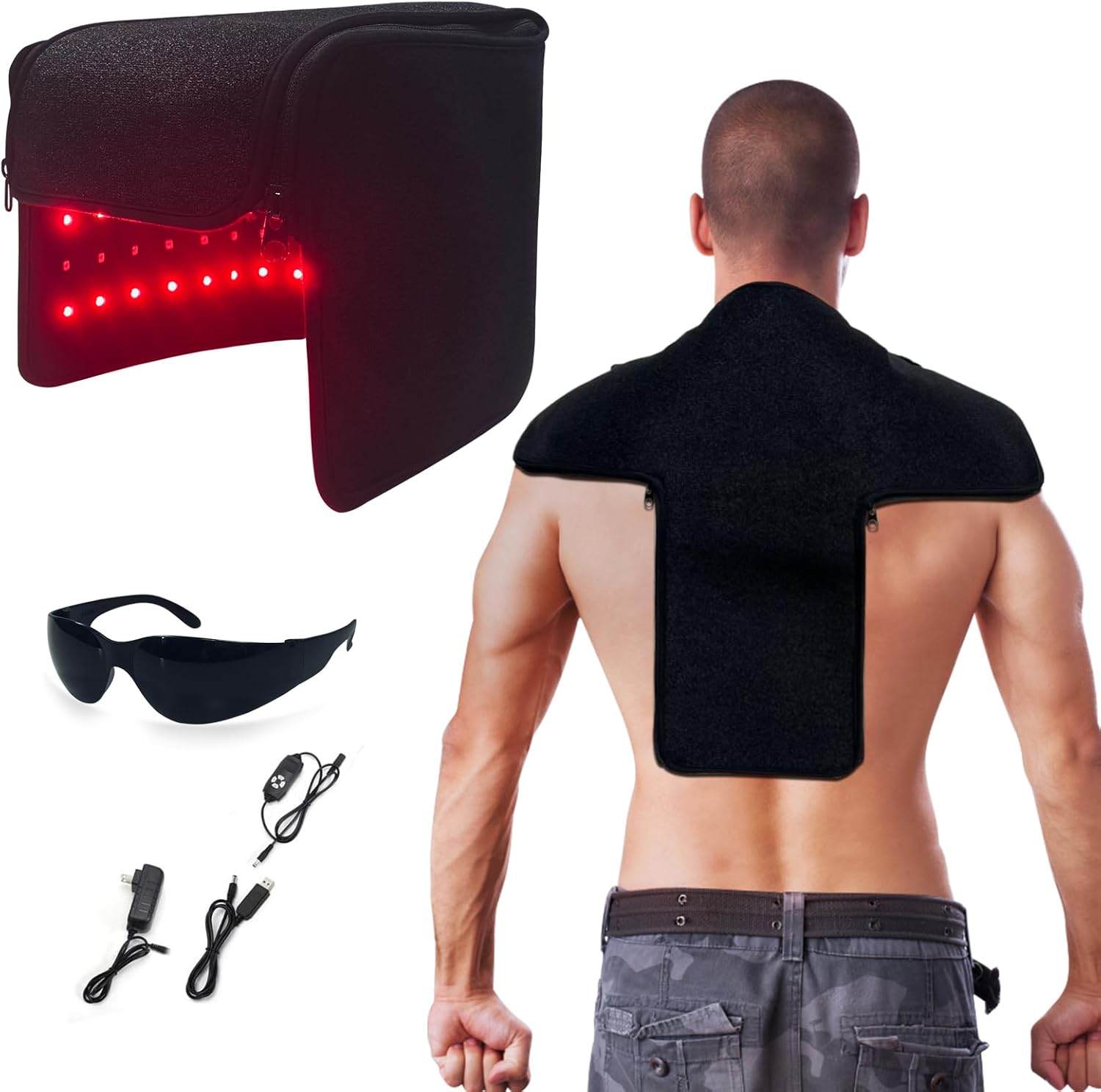 Portable Red Light Therapy Mat – Red & Infrared Light Therapy Device for Body, Back Pain and Shoulder - 3 Modes Near Infrared Heating Pad – Adjustable & Portable for Wellness & Relaxation