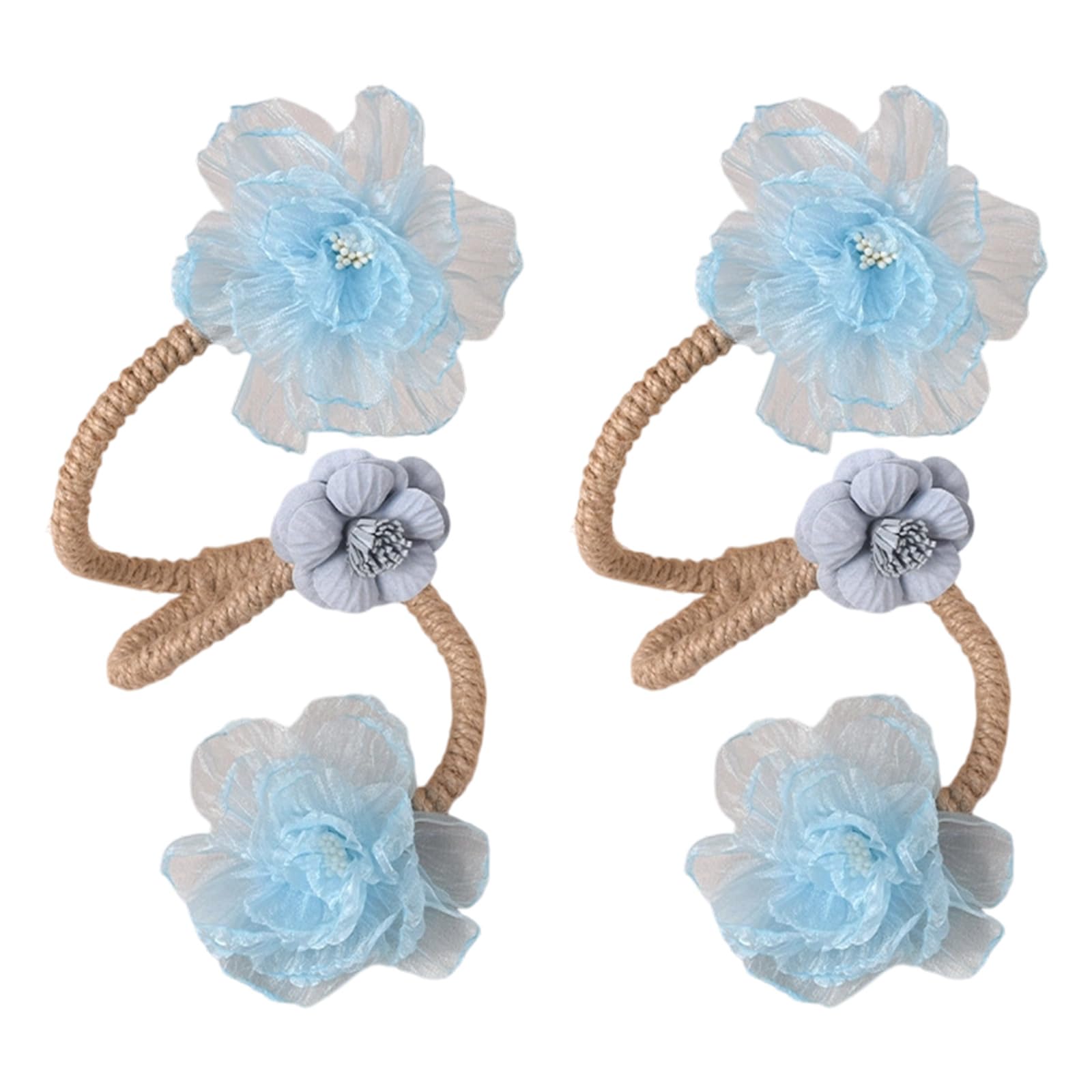 of 2 Metal Rope Window Drapery Holdbacks Clip Elegant Artificial Flower Curtain Tiebacks for Bedroom Nusery Decors Curtain Fasteners