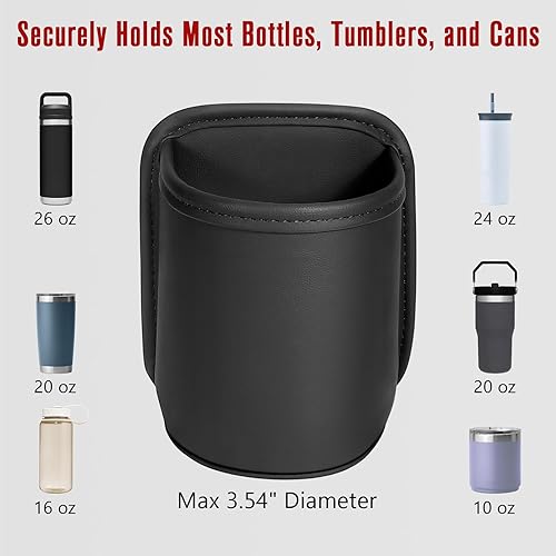 Miniatura 3 de Portavasos para coche de cuero grande botella de agua bebida café portavasos bolsa puertas ventana almacenamiento respaldo 2 unidades