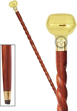 Nautical Designer Walking Stick Men & Women Canes and Wooden 37 inch Handle Golden Natural Wood Rosewood OKIJ