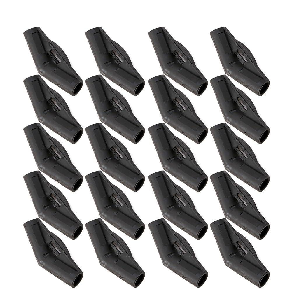 Whychstore Lot de 20 raccords de réparation pour poteau de tente, coude à 140° en plastique pour sections de tente incurvées