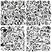 AOZVPEV 200 Pcs Black and White Gothic Stickers for Adults, Waterproof Horror Stickers Pack, Black and White Cool Skull Decals for Water Bottle, Laptop, Luggage, Skateboard, Scrapbooks, Phone, Guitar