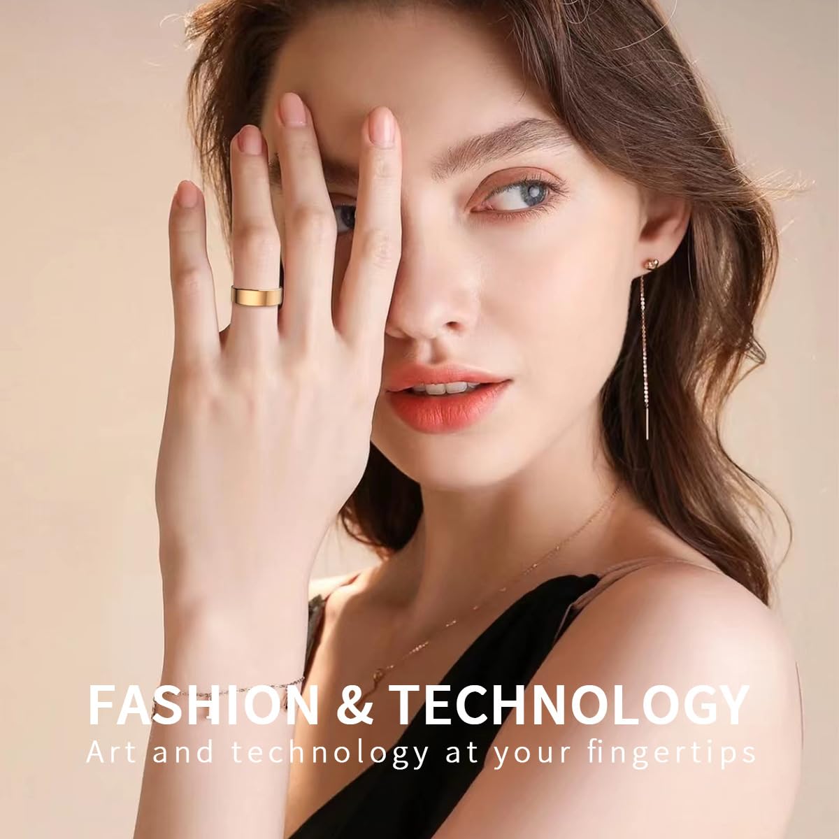 Jpngsye Smart Ring Health Tracker, Fitness Tracking Smart Ring with Calories/Heart Rate/Blood Oxygen/Sleep Monitoring, IP68 Waterproof, No APP Subscription