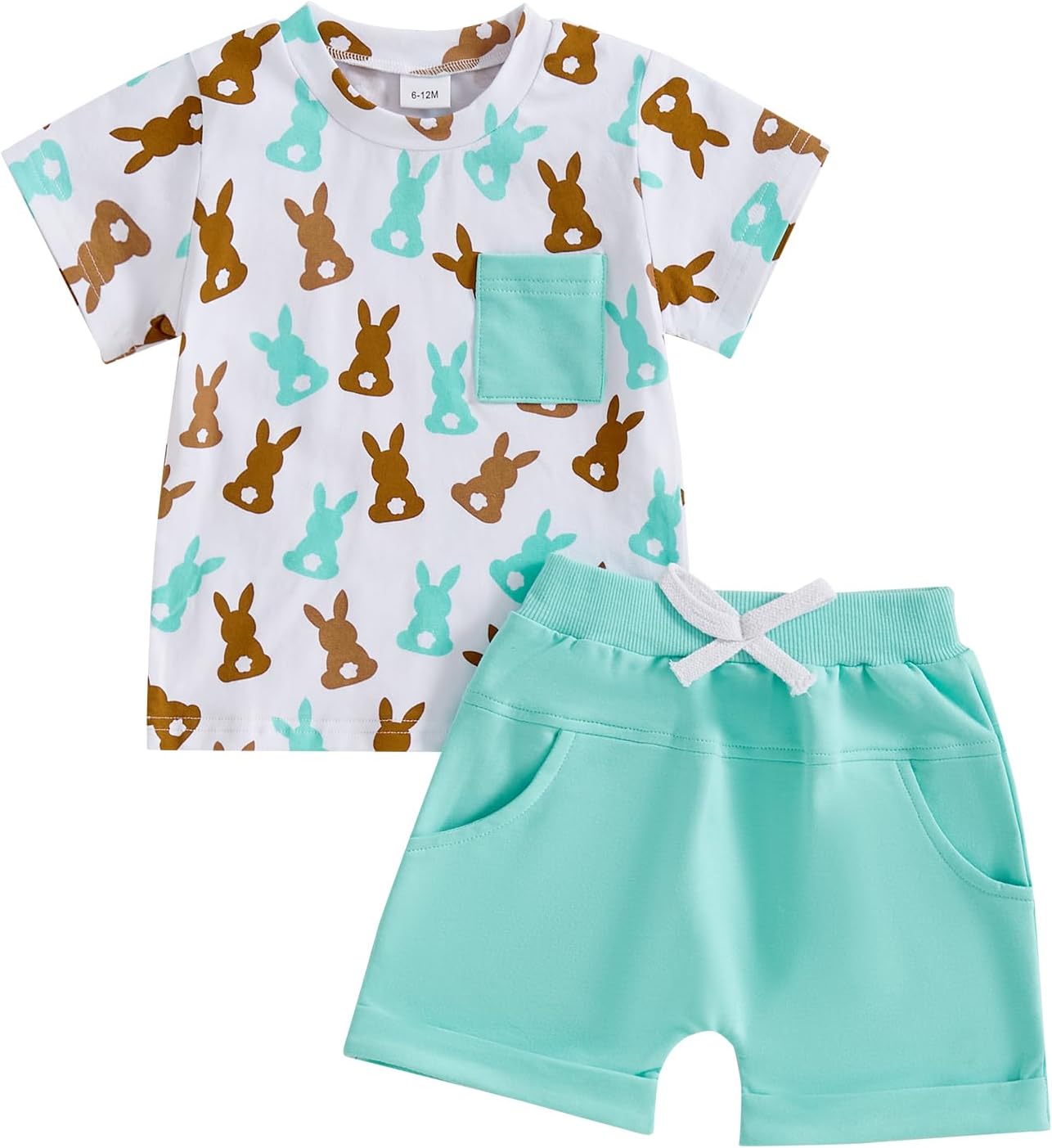 4th of July Baby Boy Outfit USA Flag Short Sleeve Shirt Elastic Shorts 2Pcs Toddler Boys Fourth of July Outfits