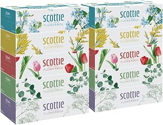 【スコッティ】ティシュー フラワーボックス 250組 5箱パック×2セット 合計10箱 ティッシュ 日用品 生活必需品