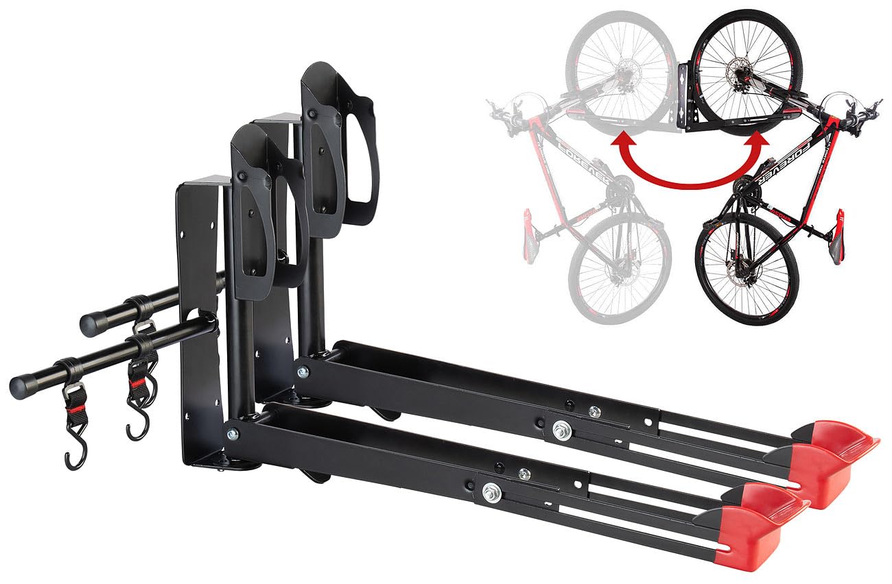 AGT Fahrrad Haltearme: 2er-Set Schwenkbare Fahrrad-Wandhalterung für 16"-29"-Reifen, bis 35kg (Fahrradaufbewahrungen, Radaufhängungen)