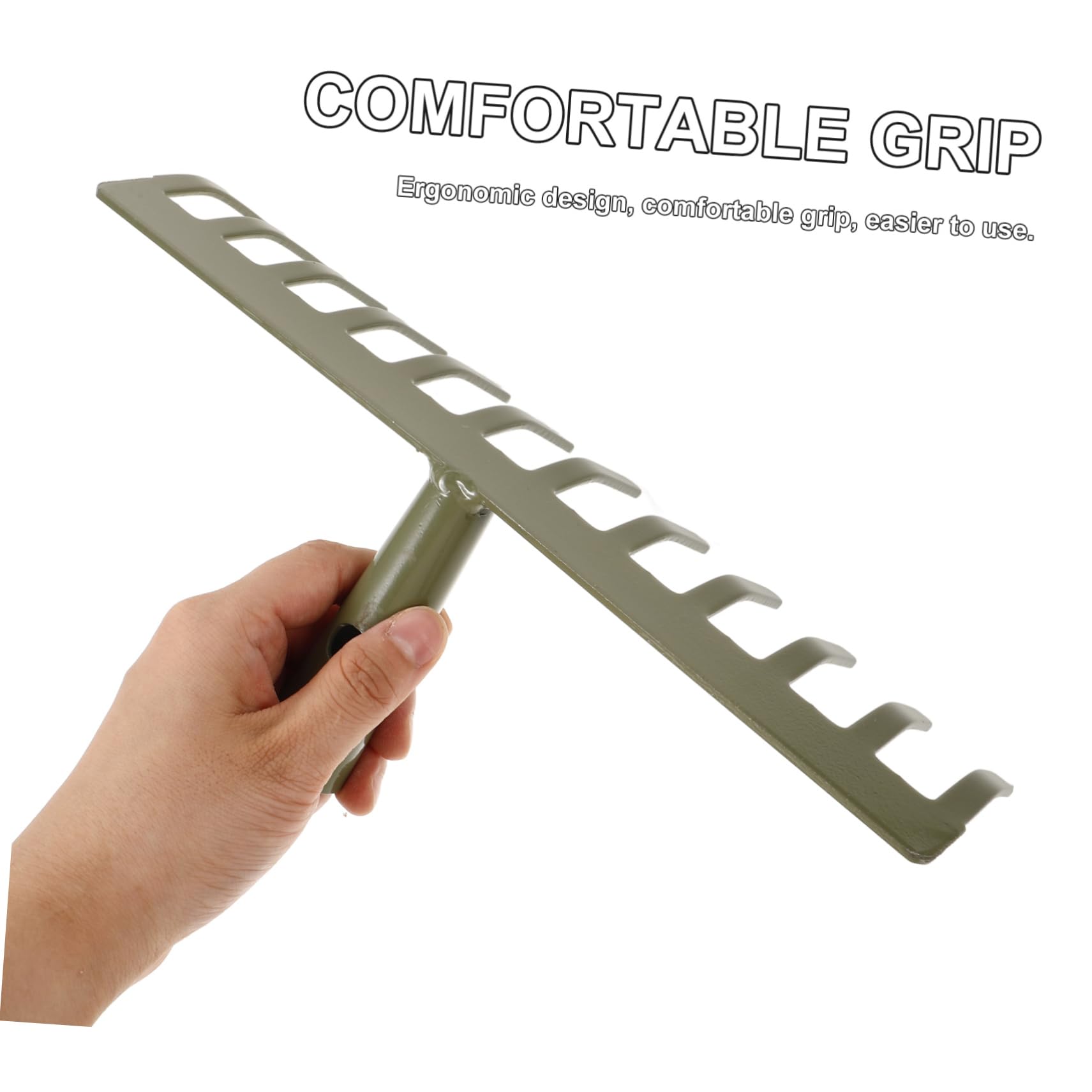 Gadpiparty 4piezas Rastrillo De Jardín De Dientes Mango Ergonómico para Limpieza Jardinería Herramienta De Jardín Resistente Césped y