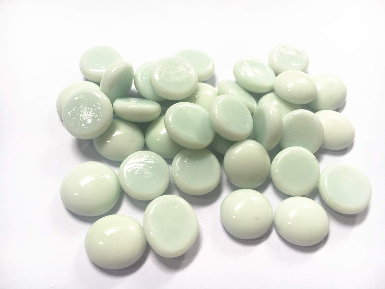 Flat Pebbles Marbles, 1 Lbs Glass Gems Stone for Vase Fillers, Wedding Table Scatter, Aquarium Fillers Decor, Party Decoration, Crystal Rocks (Approx 100 pcs White)