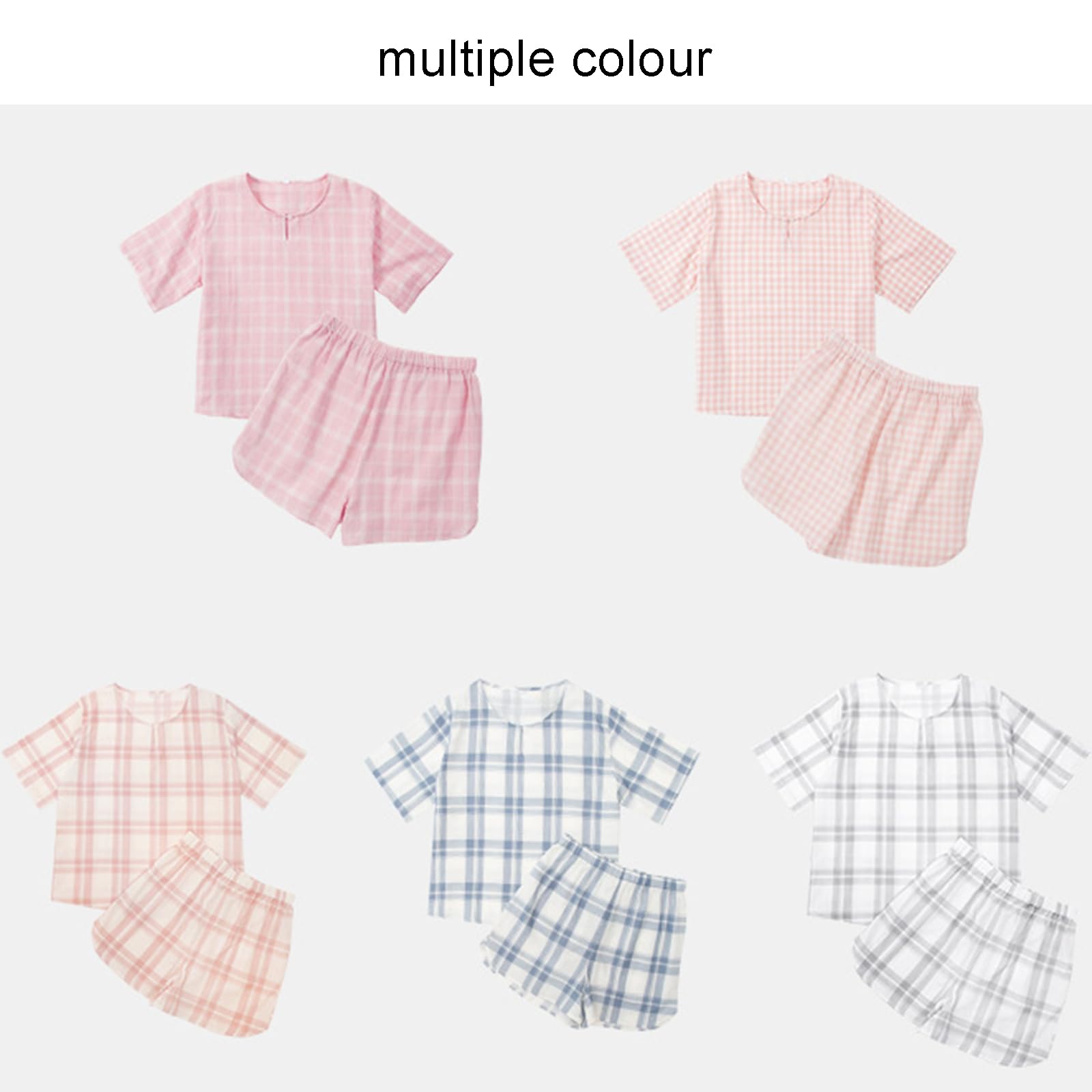 Cómodos Pijamas de 2 Piezas para Mujer, Conjuntos de Pijama con Mangas Cortas y Pantalones Cortos, Conjuntos de Ropa de Estar por casa de algodón