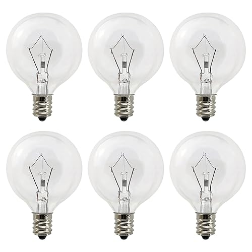 LinMiFo Wax Warmer Bulbs 6 Pack, G50 25 Watt Light