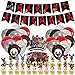 LLMZ Five Nights at Freddy's 50pcs Freddy Happy Birthday Supplies (1pcs Banner de Feliz Cumpleaños+25pcs Cupcakes+24pcs Globos de Látex )Cumpleaños para Cinco Noches en Freddy's