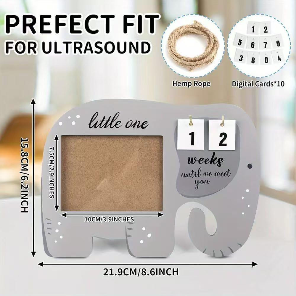 Ultrasound Photo Picture Frames Sonogram Picture Frame with Countdown Weeks for Expecting Parents First Time Mama to be Pregnancy Gift Baby Keepsake Cut - Image 4