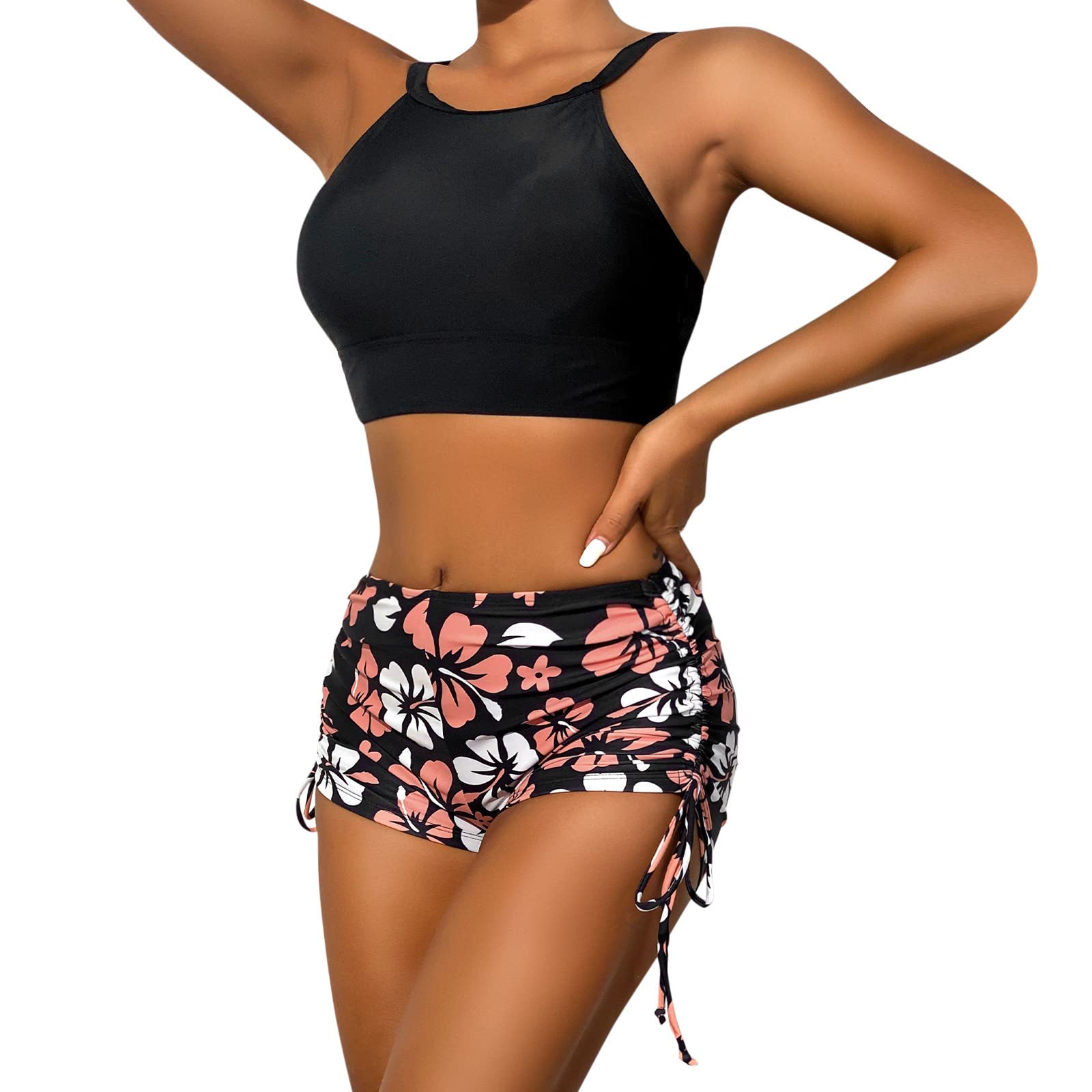 Genérico Pantalon Bikini Mujer Tallas Grandes BañAdores Bikinis con Estampado Floral para Mujer Traje de baño Sexy Up Bikini Set Dos Piezas Traje de baño para la Relleno para BañAdor Ropa
