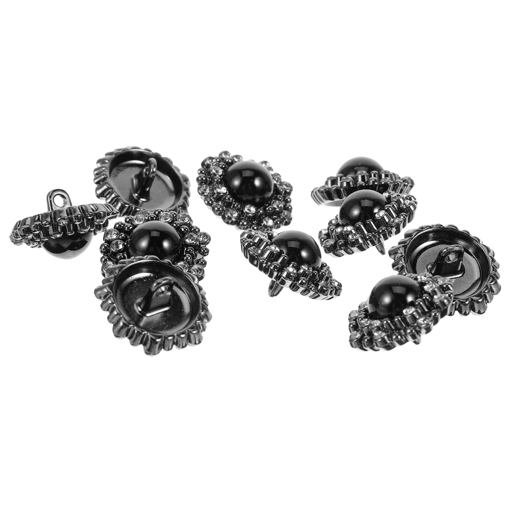 Operitacx 50 Pz Fibbia diamantata cristallo bottone del costume finiture nere arredamento bottoni in lega bottoni artigianali cappotto pulsante decorazioni artigianato bottone della camicia