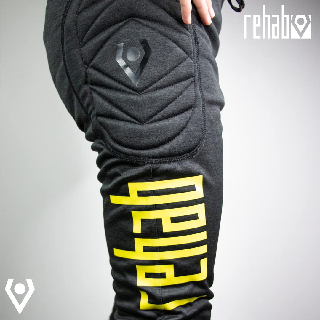 Rehab - Pantalon de gardien de but 3/4 pour enfants et adultes - Vêtement de gardien de but pour l'entraînement et le jeu - Taille 128-XXL