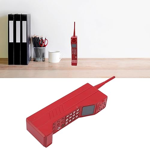 Miniatura 5 de GLOGLOW Adorno de ladrillo para teléfono celular, decoración retro para teléfono celular, dispositivo celular modelo antiguo para accesorios de