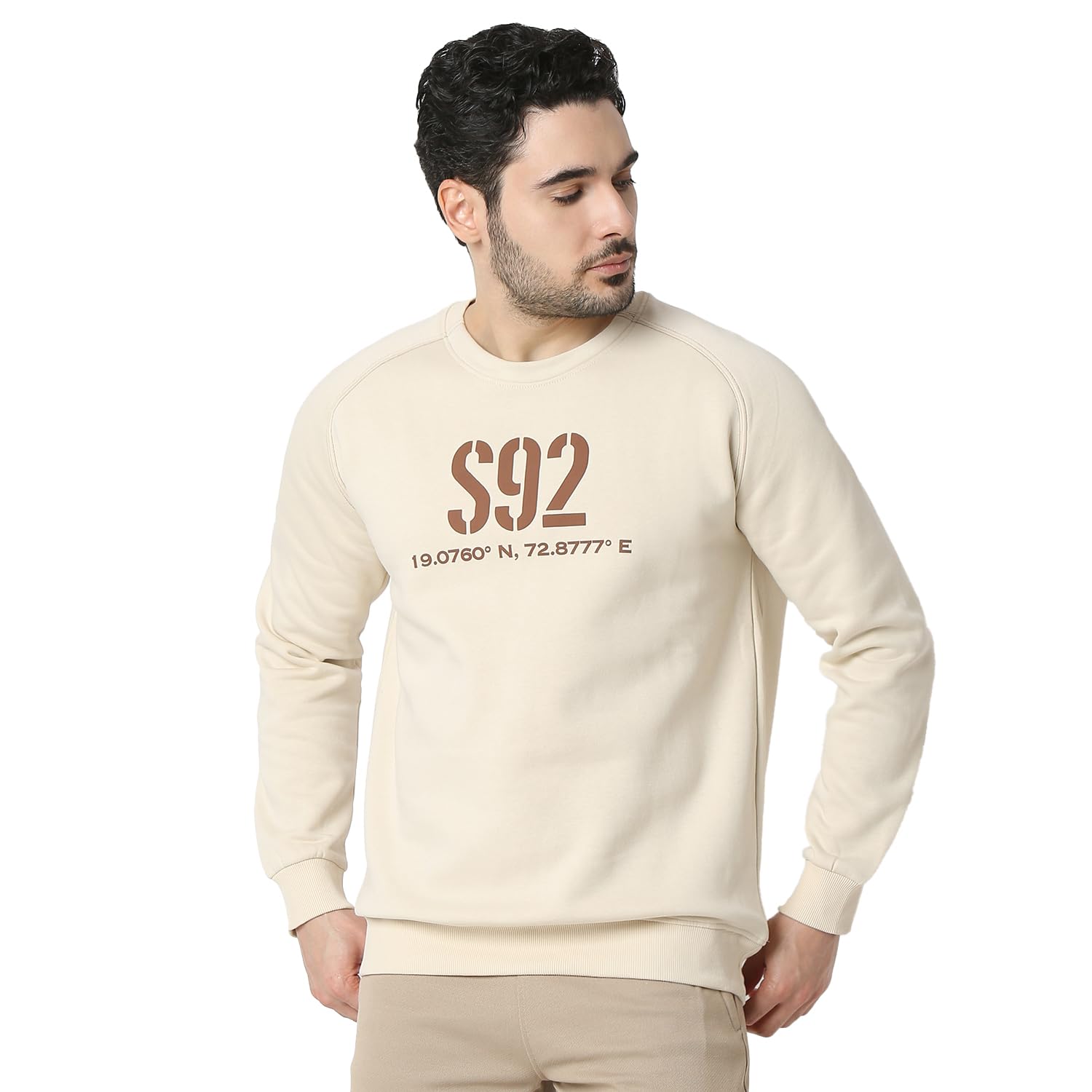 Men Full Sleeve Regular Fit White Casual Sweatshirt-image-11