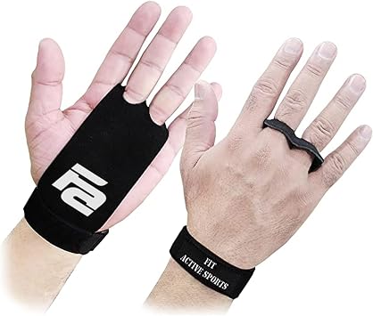 Fit Active Sports Gymnastics Grips for Hand Protection - 2 Finger Grips for Pull Ups, Muscle Ups, Toes to Bar, Cross Training