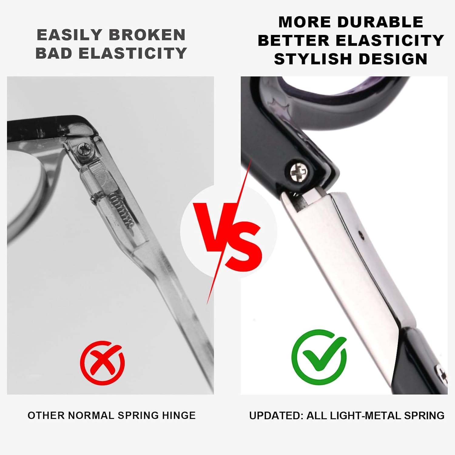 Missfive 2 Pack Progressive Multifocus Reading Glasses Premium Flexible Metal Spring Hinge, Light TR90 Multifocal Readers for Men Women Anti Blue/UV No-Line Trifocal Near Range +2.5 - Image 2