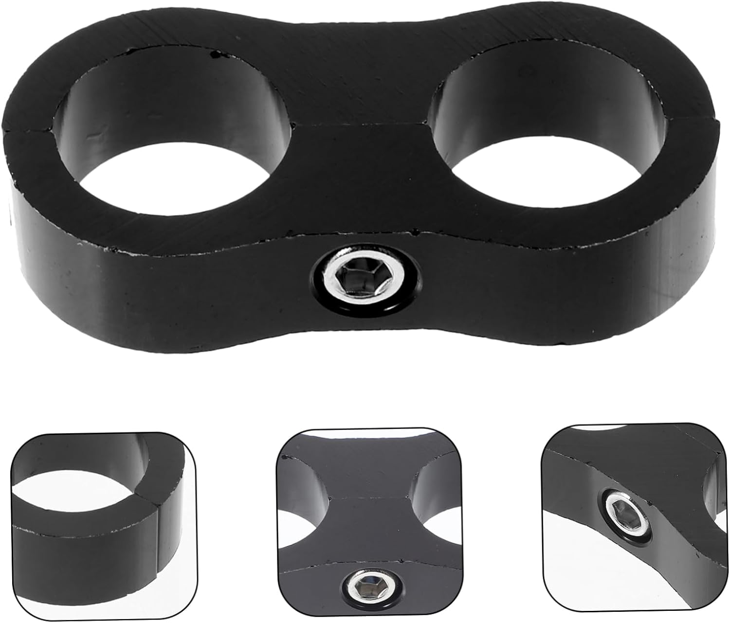 Luxshiny 4pcs Heavy Duty Hose Clamp Heater Hose Clip Sturdy Aluminum Fuel Line Mounting Clamp Dual Hole Design Car Accessories