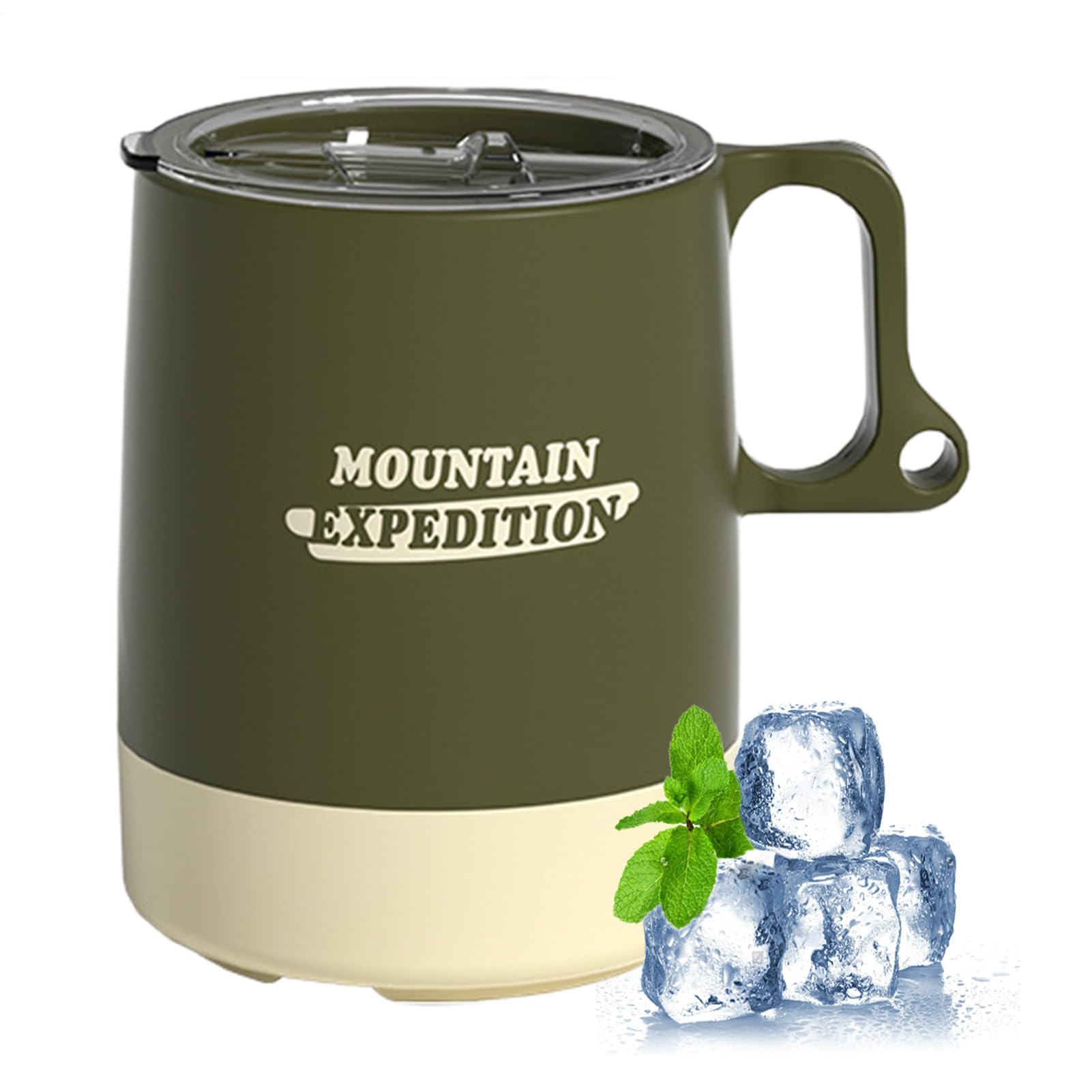 Camping Cup - Non-Slip Grip, Large Capacity with Spill-Proof Lid, Insulated Outdoor Mug, Hiking Backpacking Category, Travel Coffee Tumbler for Fishing Climbing Sports Car Home Office