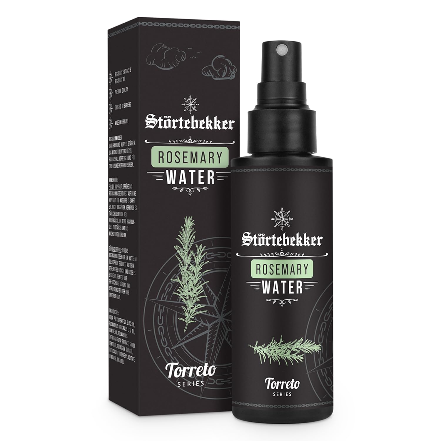 Störtebekker Rosmarinwasser Premium - Rosmarinwasser - Erfrischendes Feuchtigkeitsspray