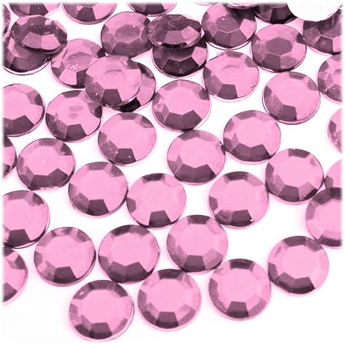 Miniatura 4 de The Crafts Outlet 1,000 diamantes de imitación redondos de 0.472 in - parte trasera plana rojo rubí rojo