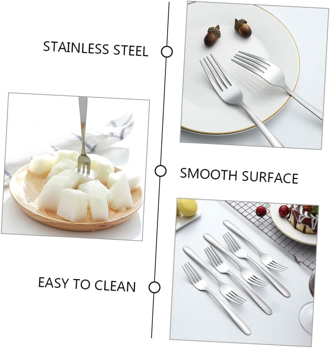 LABRIMP 24pcs Silverware Forks Silverware Forks Stainless Steel Fruit Cake Dessert